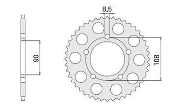 Zębatka tylna 1022 38 (1022-38) ducati 500/600 pantah`81-82, paso 750`87